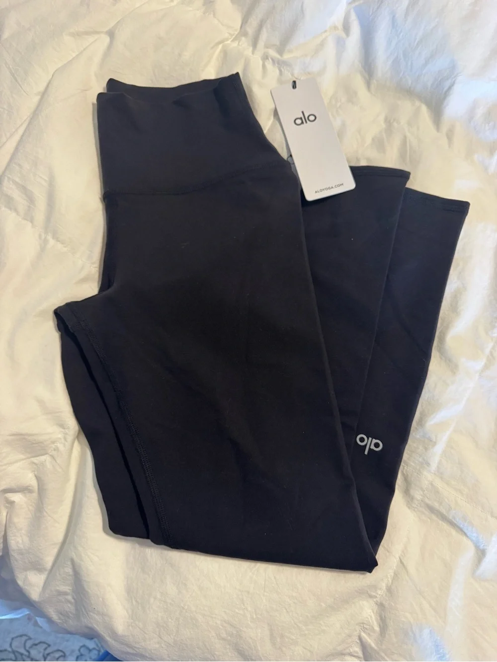 ALO Black 7/8 Airbrush High-Waist Leggings